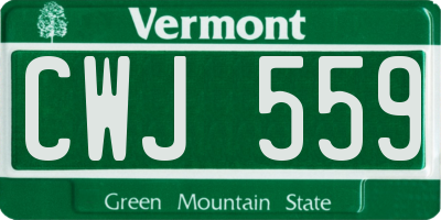 VT license plate CWJ559