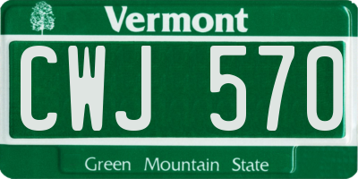 VT license plate CWJ570