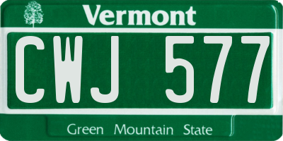 VT license plate CWJ577