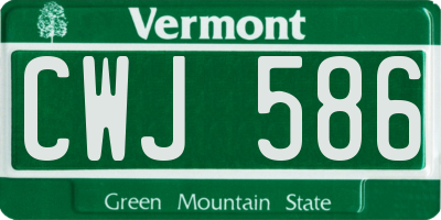 VT license plate CWJ586