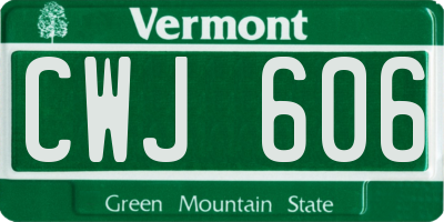 VT license plate CWJ606