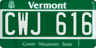 VT license plate CWJ616