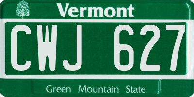 VT license plate CWJ627