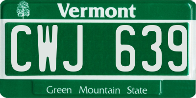 VT license plate CWJ639