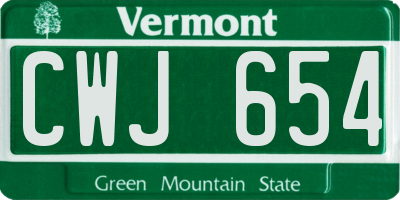 VT license plate CWJ654