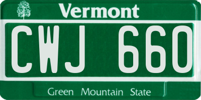 VT license plate CWJ660