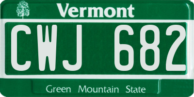 VT license plate CWJ682
