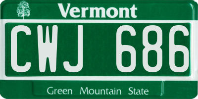 VT license plate CWJ686