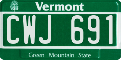 VT license plate CWJ691