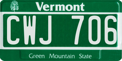 VT license plate CWJ706
