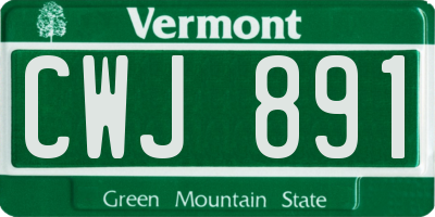 VT license plate CWJ891