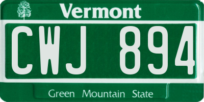 VT license plate CWJ894
