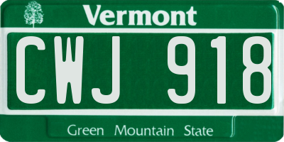 VT license plate CWJ918