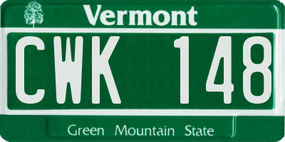VT license plate CWK148