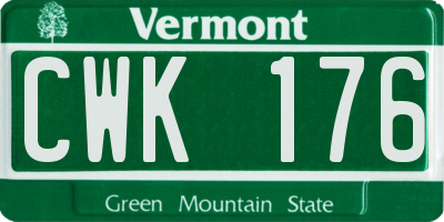 VT license plate CWK176