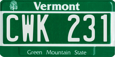 VT license plate CWK231