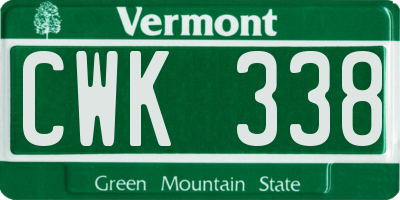 VT license plate CWK338