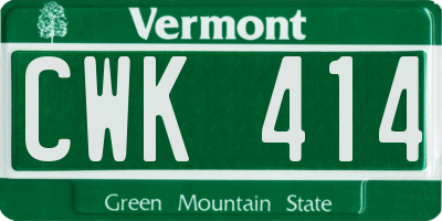 VT license plate CWK414
