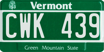 VT license plate CWK439