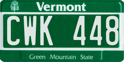 VT license plate CWK448