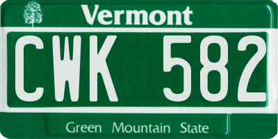VT license plate CWK582
