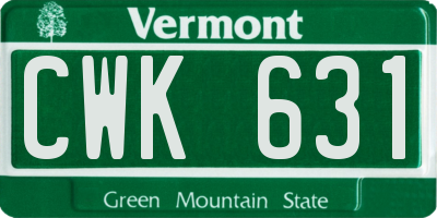 VT license plate CWK631