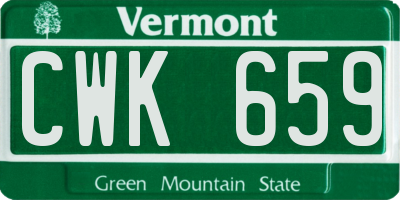 VT license plate CWK659