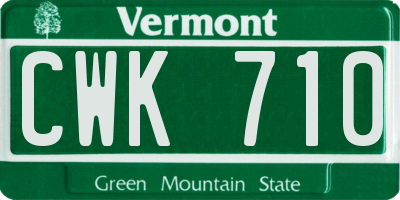 VT license plate CWK710