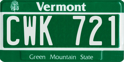 VT license plate CWK721