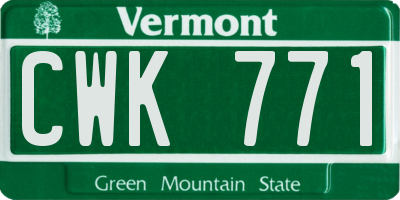 VT license plate CWK771