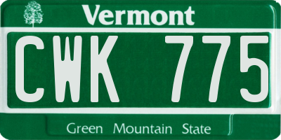 VT license plate CWK775
