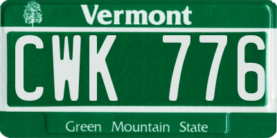 VT license plate CWK776
