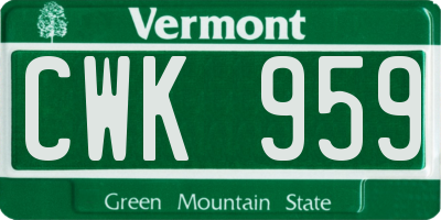 VT license plate CWK959