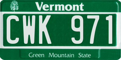 VT license plate CWK971