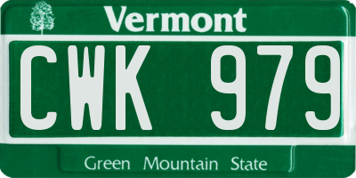 VT license plate CWK979