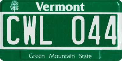 VT license plate CWL044
