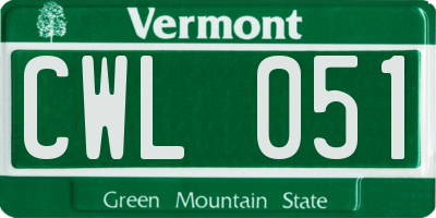 VT license plate CWL051