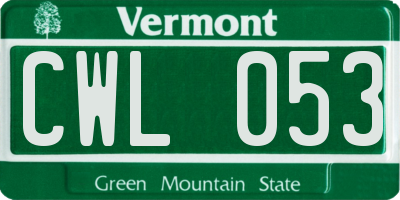 VT license plate CWL053