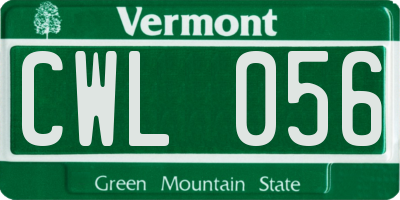 VT license plate CWL056