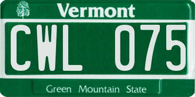 VT license plate CWL075