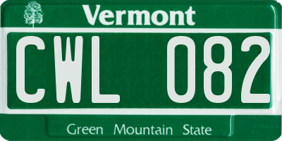 VT license plate CWL082