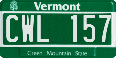 VT license plate CWL157