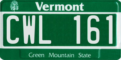 VT license plate CWL161
