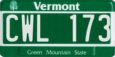 VT license plate CWL173