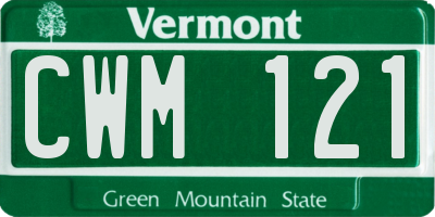 VT license plate CWM121