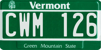 VT license plate CWM126