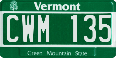 VT license plate CWM135