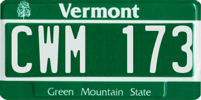 VT license plate CWM173