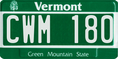 VT license plate CWM180