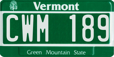 VT license plate CWM189